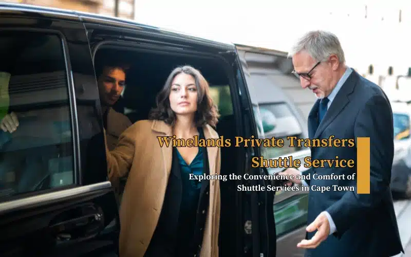 Traveller boarding a private shuttle with help from a driver