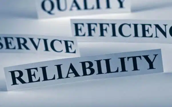 Service quality, efficiency and reliability word blocks