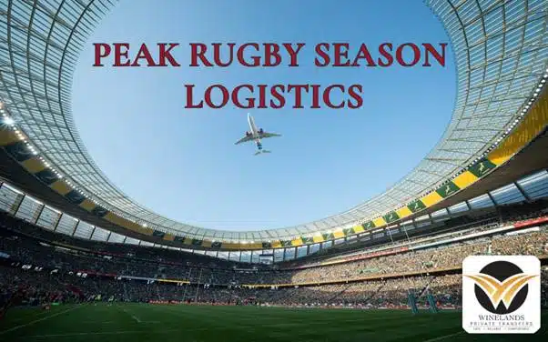 Peak Rugby Season Logistics illustration showing a stadium